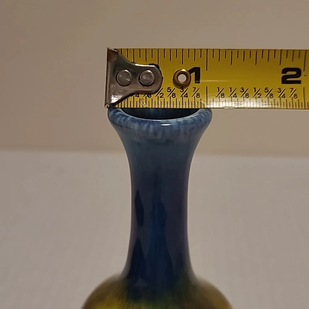 Vintage Japanese Multicolored Drip Glaze Bud Vase